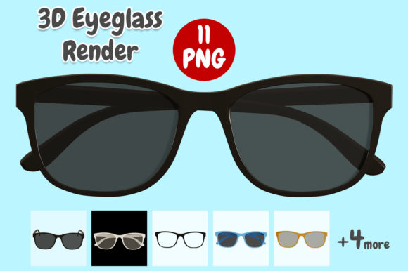 Elevate Designs with High-Res Eyeglasses 3D Render