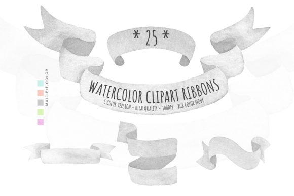 Elevate Your Designs with Exquisite Watercolor Ribbon Clip Art