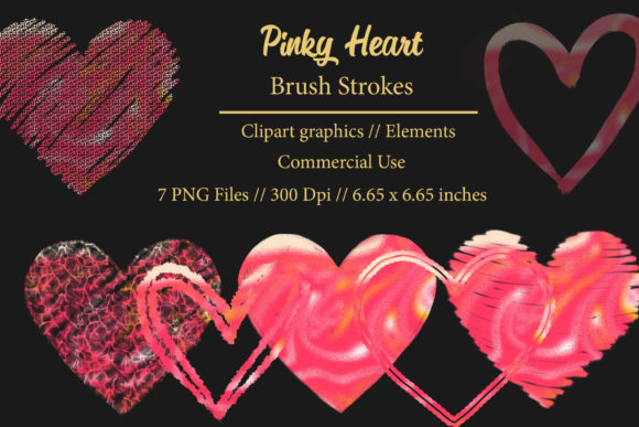 Elevating Digital Design Projects with Pinky Heart Brush Strokes