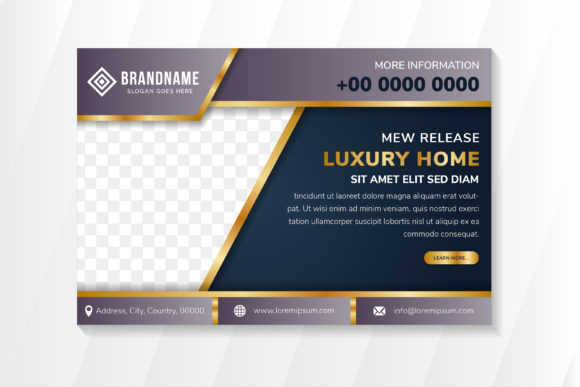 Elevating Real Estate Marketing with the Luxury Home Horizontal Banner Blue