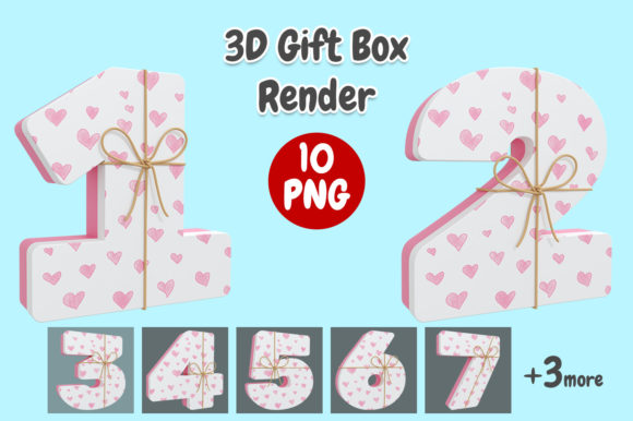 Elevating Visual Design with Number Gift Box 3d Lettering