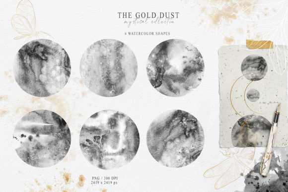 Ethereal Watercolor Abstract Full Moon Clipart