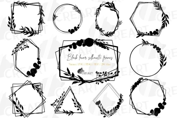 Evaluating Black Geometric Floral Silhouette Frames for Modern Design Projects