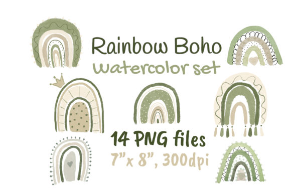Evaluating Neutral Rainbow Boho Watercolor Clipart for Modern Design Projects