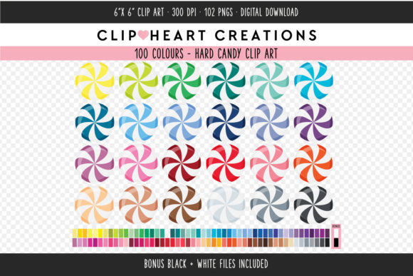 Hard Candy Clip Art: 100 Vibrant Colors for Creators