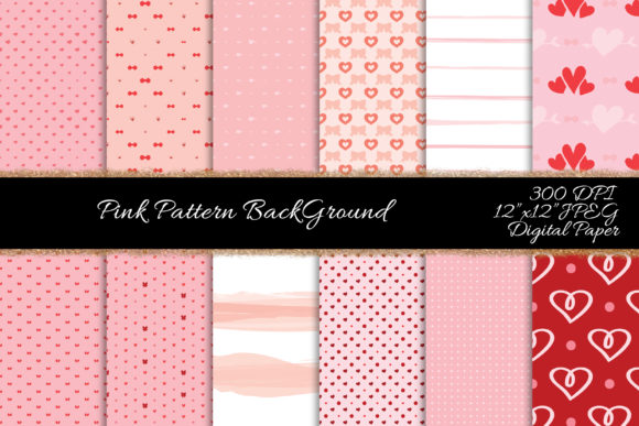 Pink Pattern Valentine Seamless Patterns for Crafters