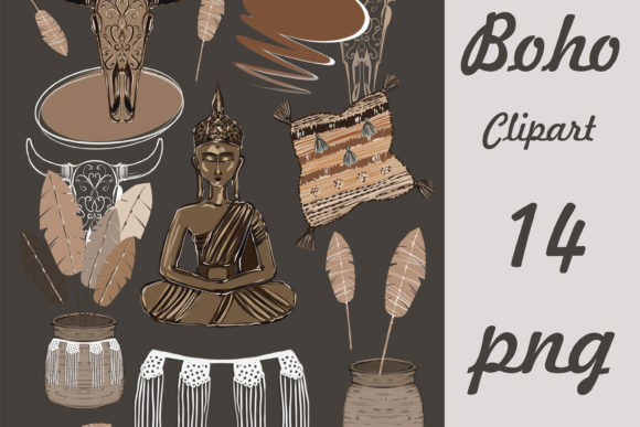 Simple Bohemian Clipart Elements for Modern Design